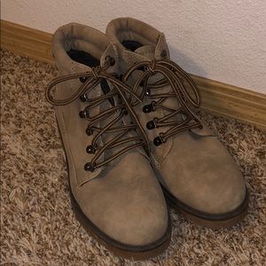Tan looking Timberland boots